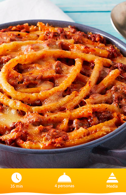 SARTÉN DE PASTA CON CARNE AL GRATÍN