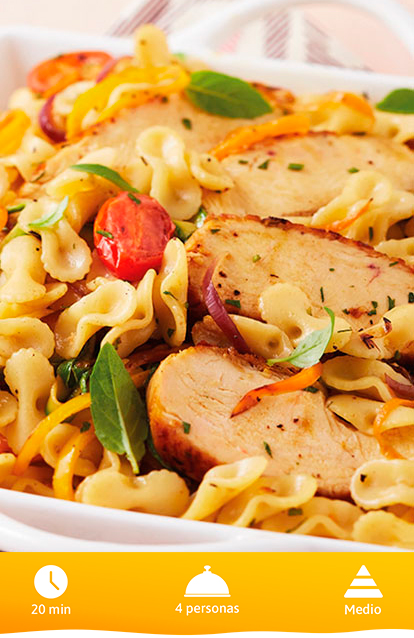 PASTA PRIMAVERA CON POLLO